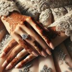 نقوش حناء للعروس تقليدية محلية لليدين مستوحاة من المملكة العربية السعودية